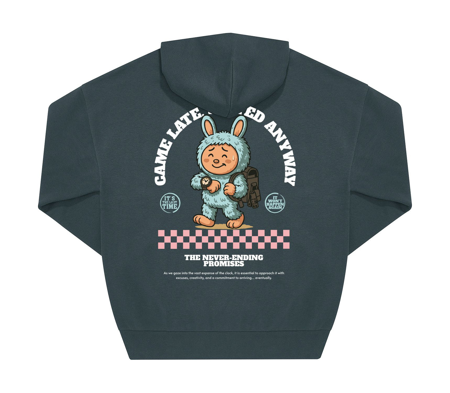 Sudadera oversize “Came Late. Stayed Anyway” – Urban minimal