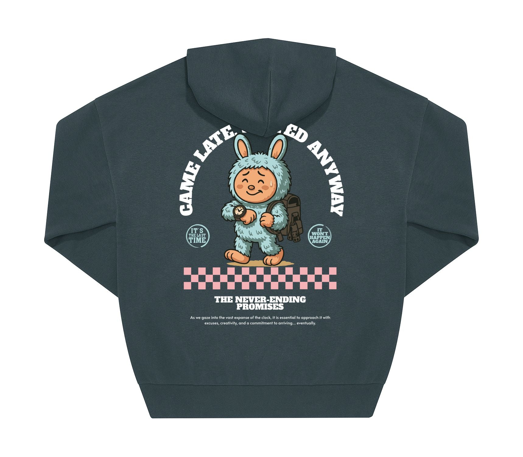 Sudadera oversize “Came Late. Stayed Anyway” – Urban minimal