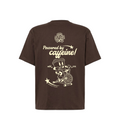 Camiseta "Powered by Caffeine" - Brown Oversize Tee