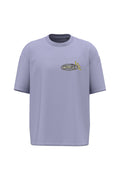 Vista frontal de la camiseta WodReset Good Energy violeta claro con logotipo en el pecho