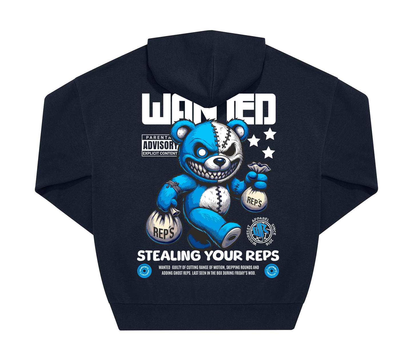 Sudadera "WANTED – Stealing Your Reps" con capucha oversize
